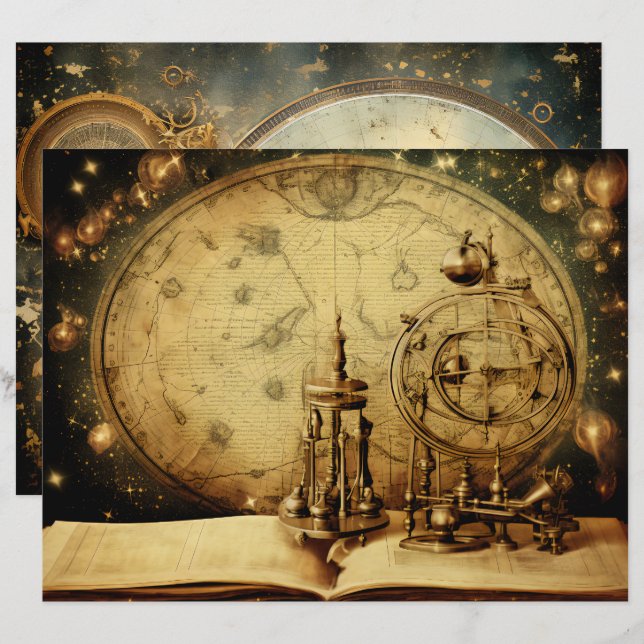 Astronomy Academia Scrapbook Paper  (Front/Back)