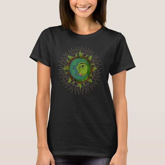 Astronomy Celestial Body Sun Moon Boho Aesthetic A T-Shirt (Front)