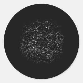 Astronomy Constellations Map Stars Galaxy Celestia Classic Round Sticker