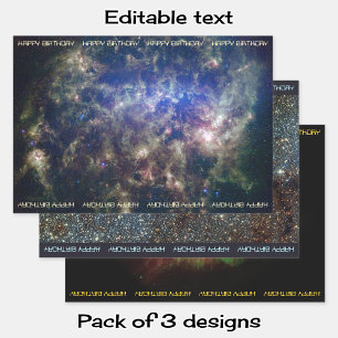 Astronomy custom text birthday wrapping paper sheet