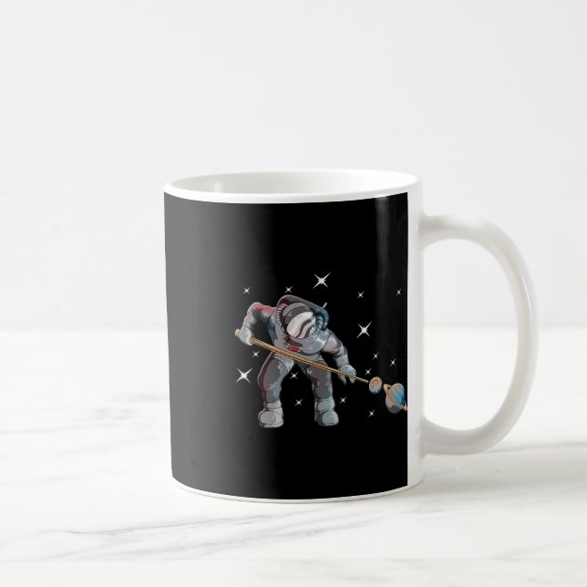 Astronomy Galaxy Billiard Player Astronaut Pool Pl Coffee Mug (Right)