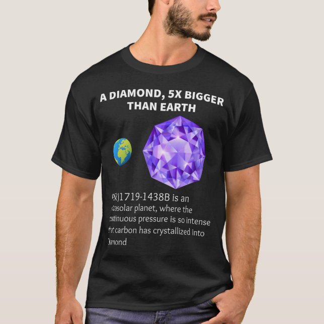 Astronomy Galaxy Science Fact Planet Diamond Space T-Shirt (Front)