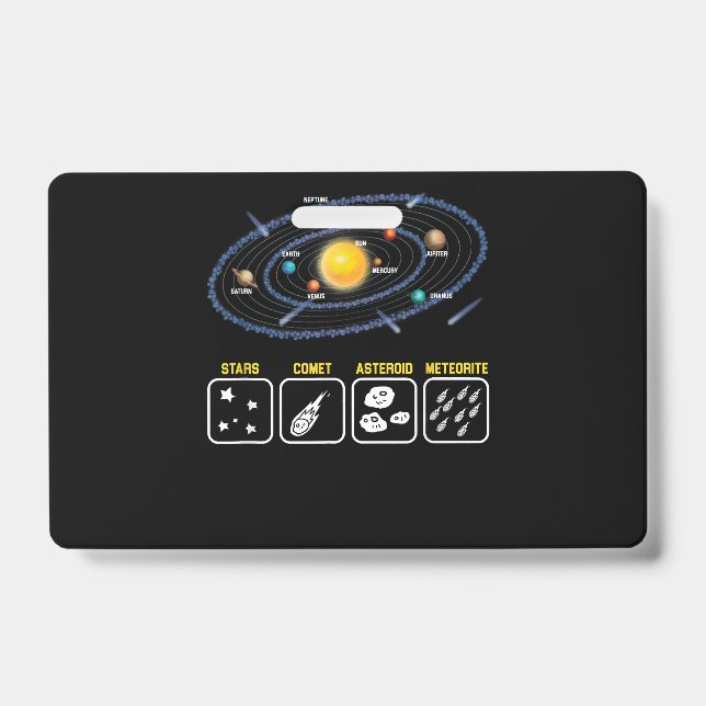 Astronomy Geek Galaxy Science Outer Space Solar Sy Badge (Front)