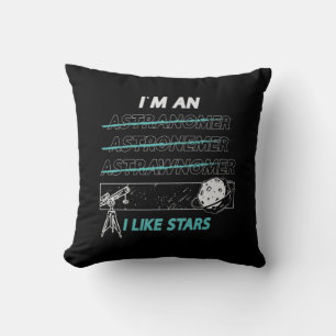 Astronomy I'm An I Like Stars Space Universe Moon Throw Pillow