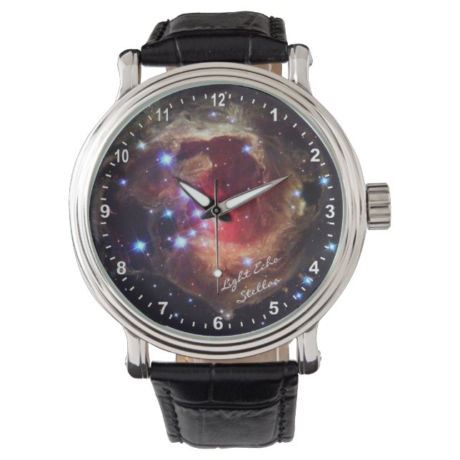 Astronomy, Light Echo Stellar Watch, Hubble Galaxy Watch (Front)