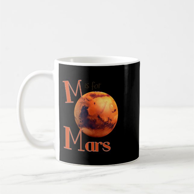 Astronomy Lover M is for Mars Red Planet Astronomy Coffee Mug (Left)