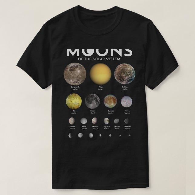 Astronomy Lover Moons Solar System Astronomy Astro T-Shirt (Design Front)