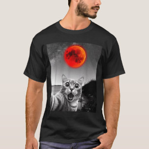 Astronomy lovers funny cat selfie with lunarAstron T-Shirt
