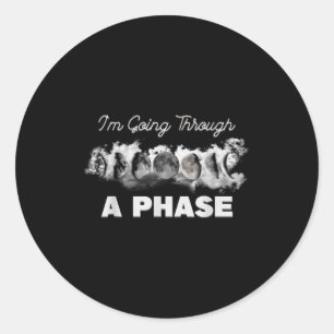 Astronomy lunar eclipse going through a phase moon classic round sticker