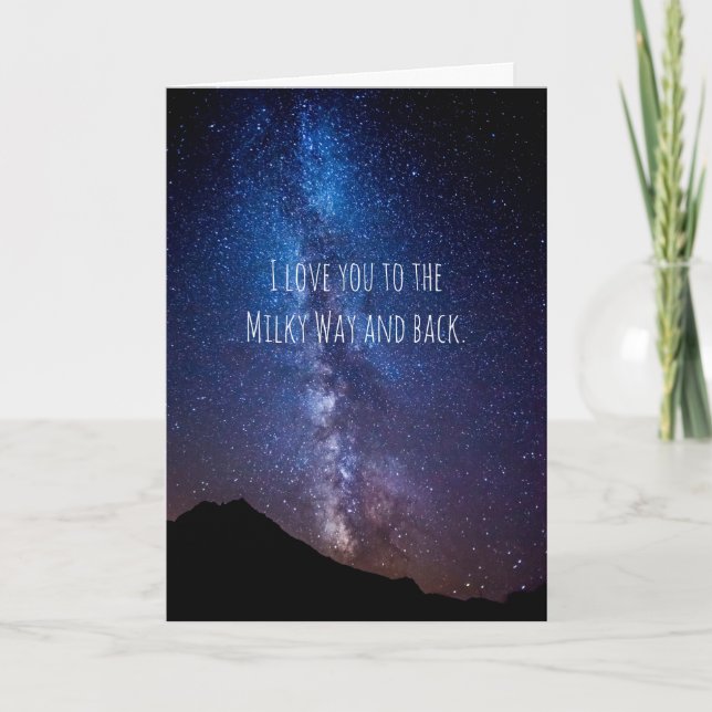 Astronomy Milky Way and Back Anniversary Card (Front)