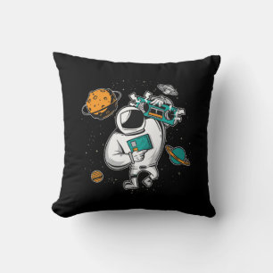 Astronomy Moon Music Lover Radio Space Universe Throw Pillow