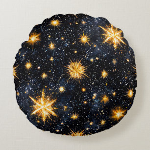 Astronomy Night Sky Celestial Stars Round Pillow