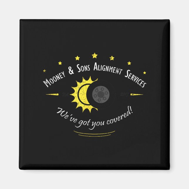 Astronomy Science Fans Solar Eclipse Design Magnet (Front)