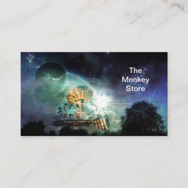 Astronomy Sky Sun Space Moon Fantasy Planet Business Card (Front)