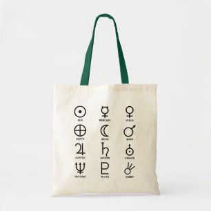Astronomy, Solar System Symbols Tote Bag