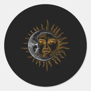Astronomy Stars Sun Moon Planets Astronaut Classic Round Sticker
