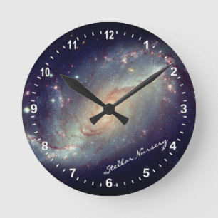 Astronomy & Stellar Nursery Clock, Hubble / Galaxy Round Clock