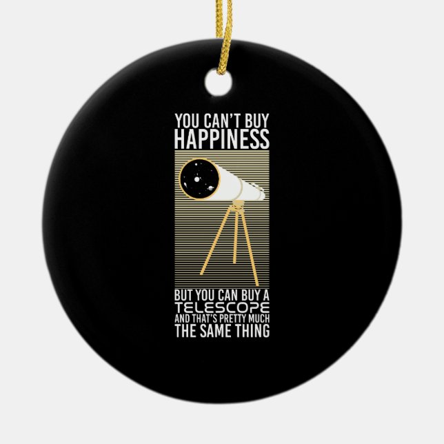 Astronomy Telescope Gift Ceramic Ornament (Front)