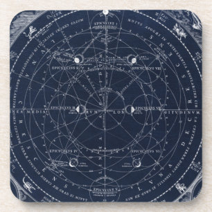 Astronomy vintage navy historical coaster