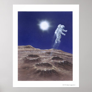 Astronuat Above Mercury Poster