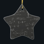 Astrophysics diagrams and formulas ceramic ornament<br><div class="desc">Astrophysics diagrams and formulas chalk handwriting on green blackboard</div>