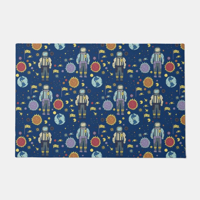 Astrounaut Space Man Colourful Doormat (Front)