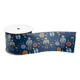 Astrounaut Space Man Colourful Satin Ribbon