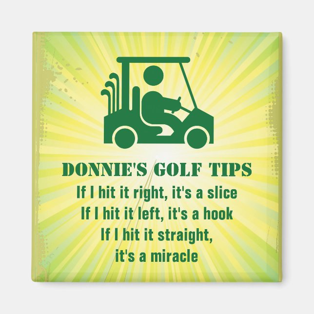 Astuce de golf personnalisée Panier de golf Aimant (Devant)