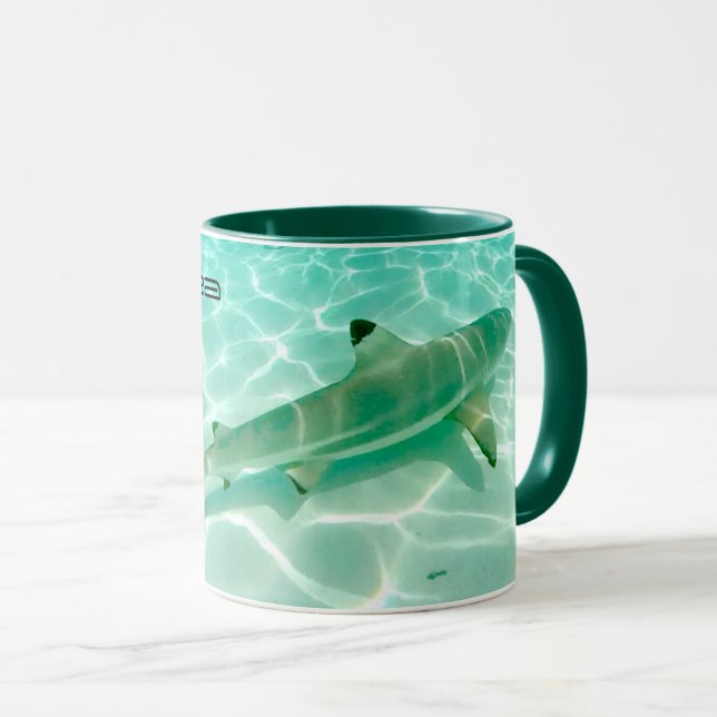Astuce noire requin Moorea Coffee Mug (Devant droit)