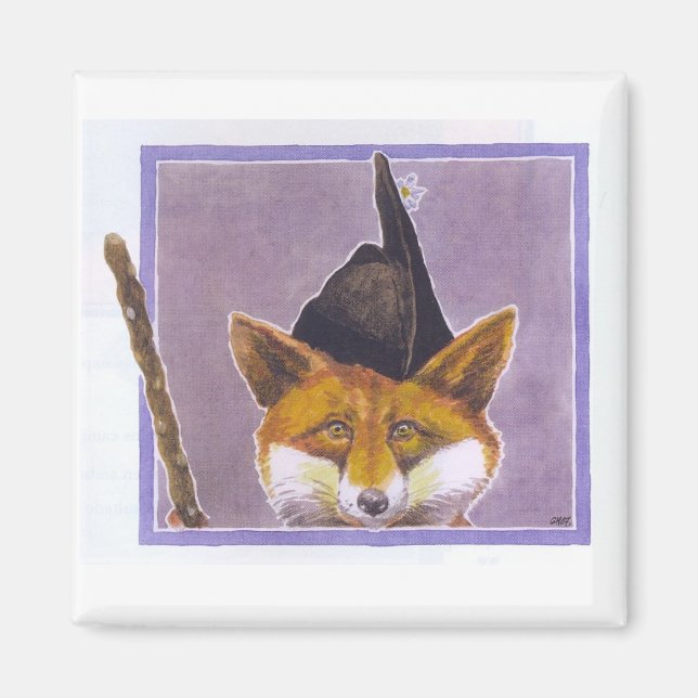 Asturian Fox Magnet Square (Front)