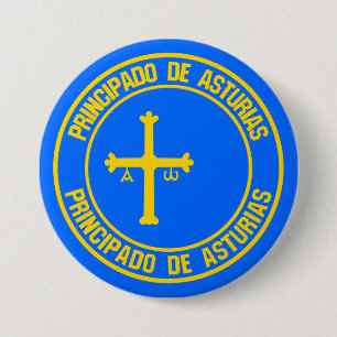 Asturias Round Emblem 3 Inch Round Button