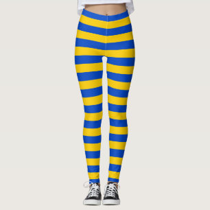 Asturias Sweden flag stripes yellow blue pattern c Leggings