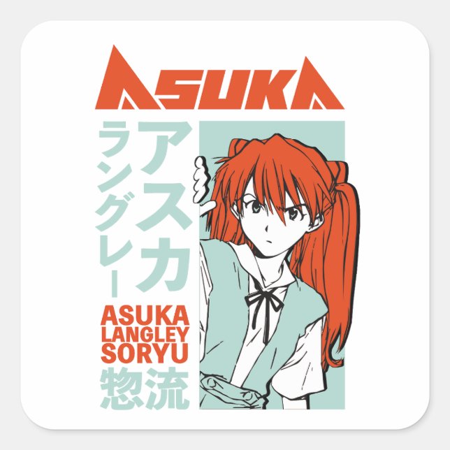 Asuka Langley Nge Square Sticker (Front)