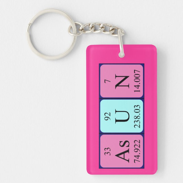 Asun periodic table name keyring (Front)