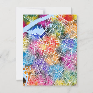 Asunción Paraguay City Map Postcard