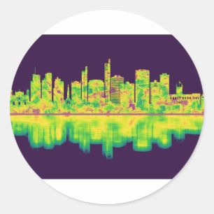 Asuncion Paraguay Skyline Classic Round Sticker