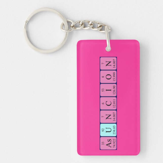Asuncion periodic table name keyring (Front)