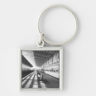 Aswan Egypt, Interior of Aswan Dam Train Station Keychain