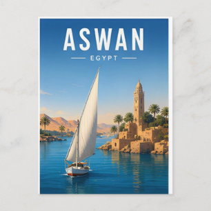 Aswan Egypt Nile River Heritage Travel Postcard