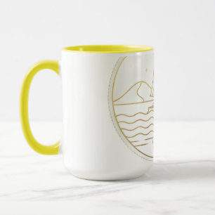 Aswan Sailboat Minimalist Line Art - Golden Nile A Mug