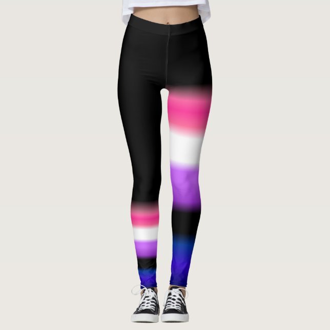 Asymmetric genderfluid pride flag leggings (Front)