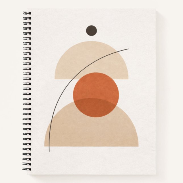 Asymmetric Minimal Geometric Art – Modern Abstract Notebook (Front)