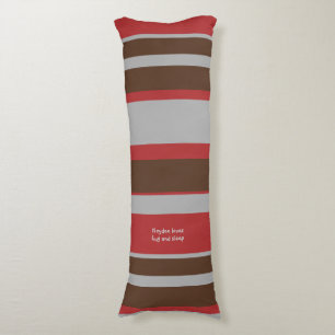 Asymmetric Stripes Horizontal Lines Grey Red Brown Body Pillow