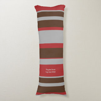 Asymmetric Stripes Horizontal Lines Grey Red Brown Body Pillow