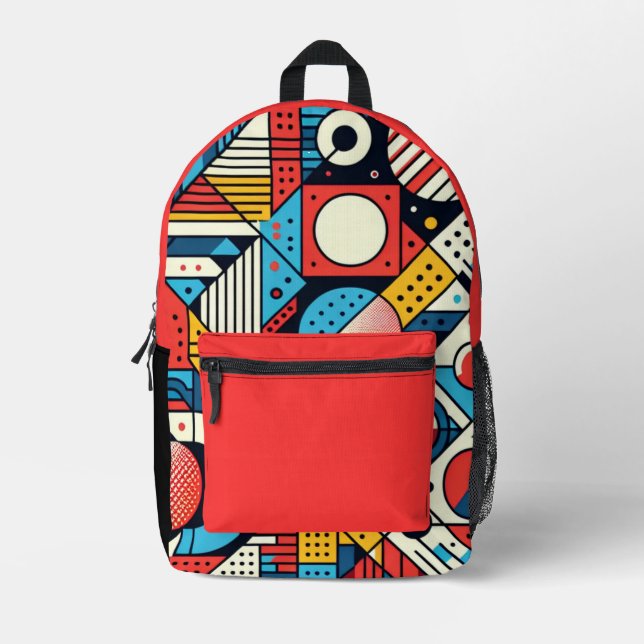 Asymmetrical Balance Printed Backpack (Front)