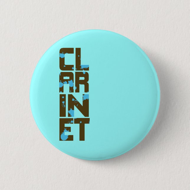 Asymmetrical Clarinet 2 Inch Round Button (Front)