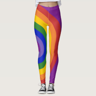 Asymmetrical Rainbow Bullseye LGBT Pride Leggings