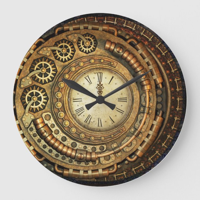 Asymmetrical Steampunk Wall Clock (Front)