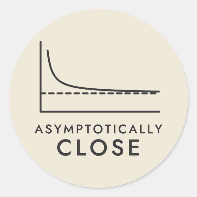 Asymptotically Close Calculus Graph Classic Round Sticker (Front)