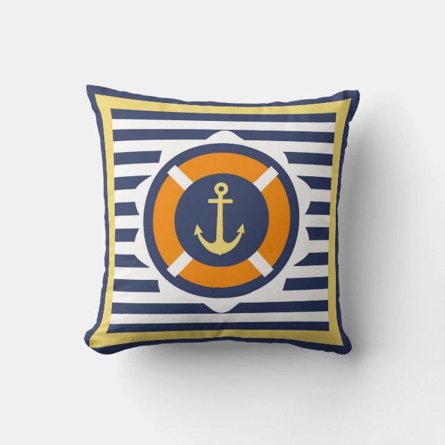 At Anchor Throw Pillow (Front)
